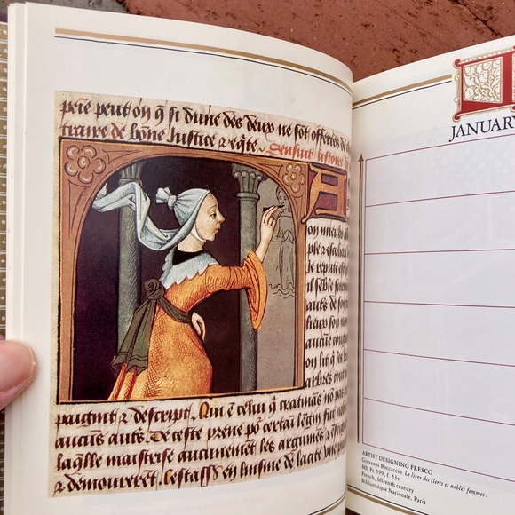 1985 The Medieval Woman An Illuminated Book of Days Calendar Journal History - Picture 10 of 15
